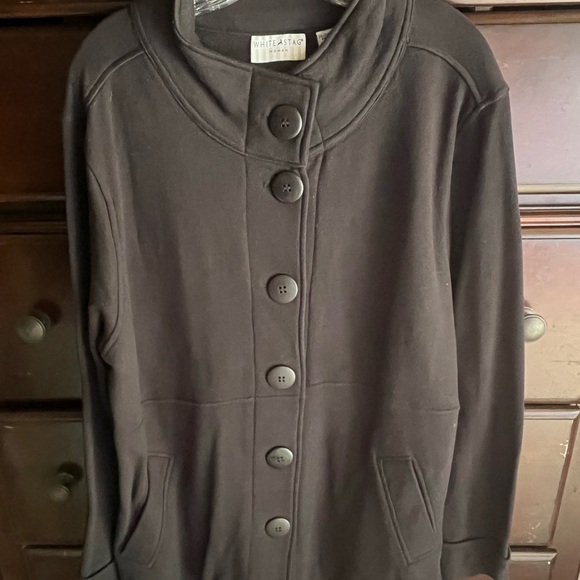 White Stag Black Button-Up Knit Jacket – 2X (18W/20W) – Plus Size - Picture 1 of 4